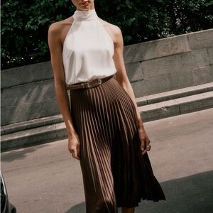 Zara Pleated Halter Neck Dress